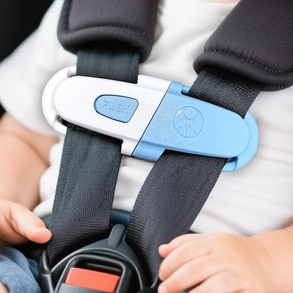 Anti Escape Car Seat Clip - Adjustable Strap, Universal Child Seat Chest Harness Clip | Safety Guard Protector for High Chairs Strollers Schoolbags Kids Child Safety Travel Airplane Bus - 3
