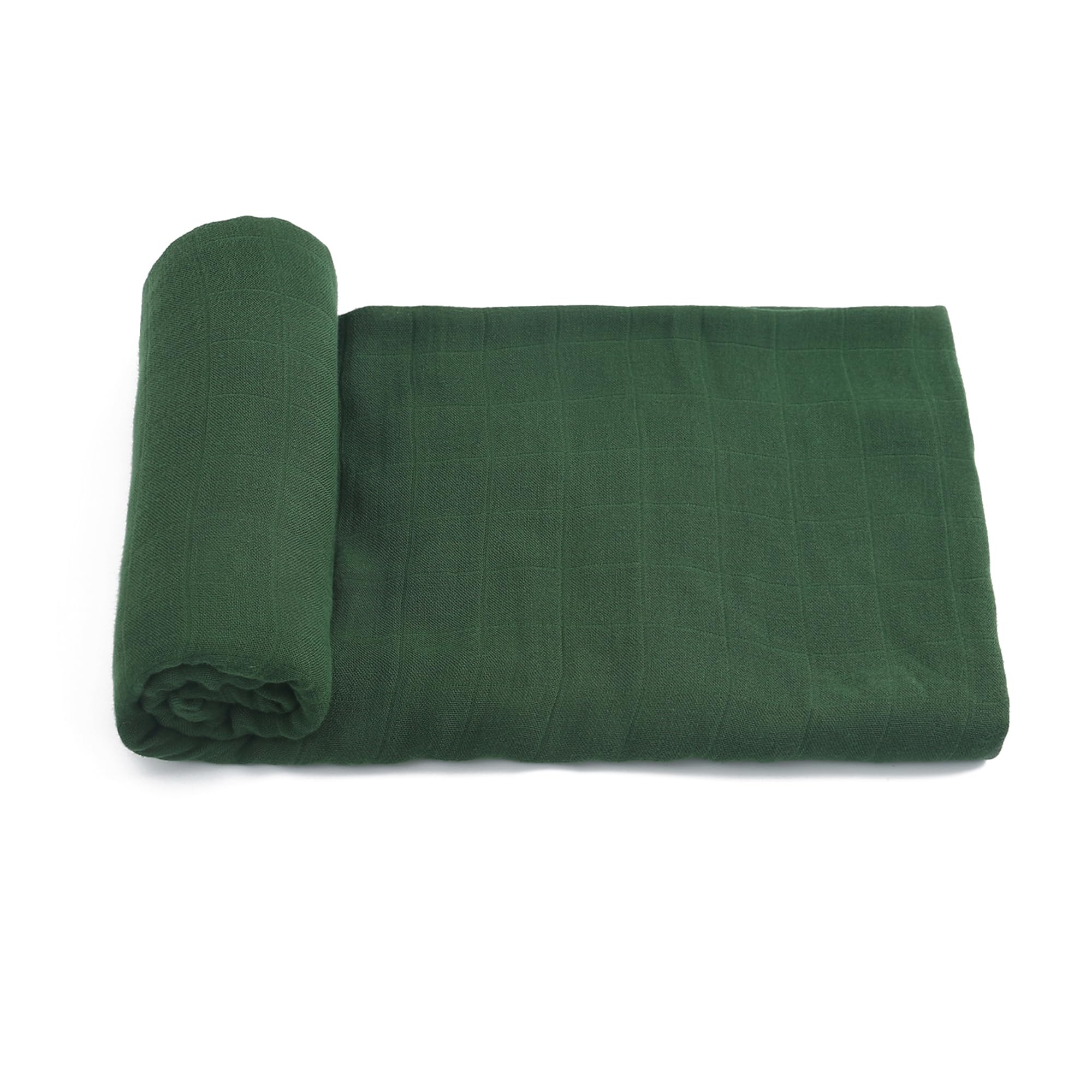 Muslin Swaddle Blanket, 100% Viscose Made from Bamboo Solid Green Color Unisex Swaddle Wrap, Soft Silky Muslin Blankets Neutral Receiving Blanket for Newborn, Large Size 47''x47''