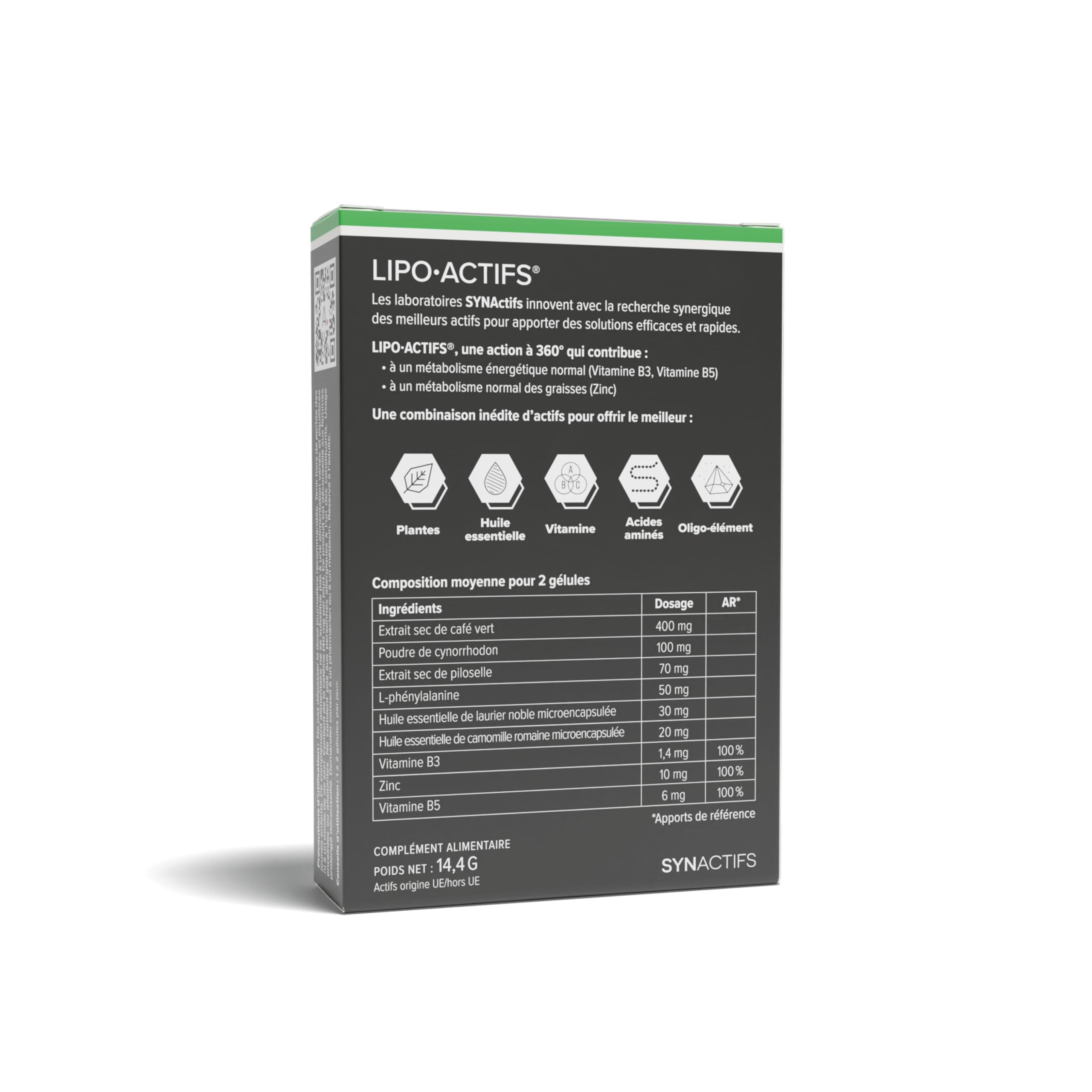 Lipoactifs - Complement Alimentaire Brule Graisse, Draineur - Café Vert, Piloselle, Huiles Essentielles, Vitamines B, Zinc - Aragan - 30 Jours