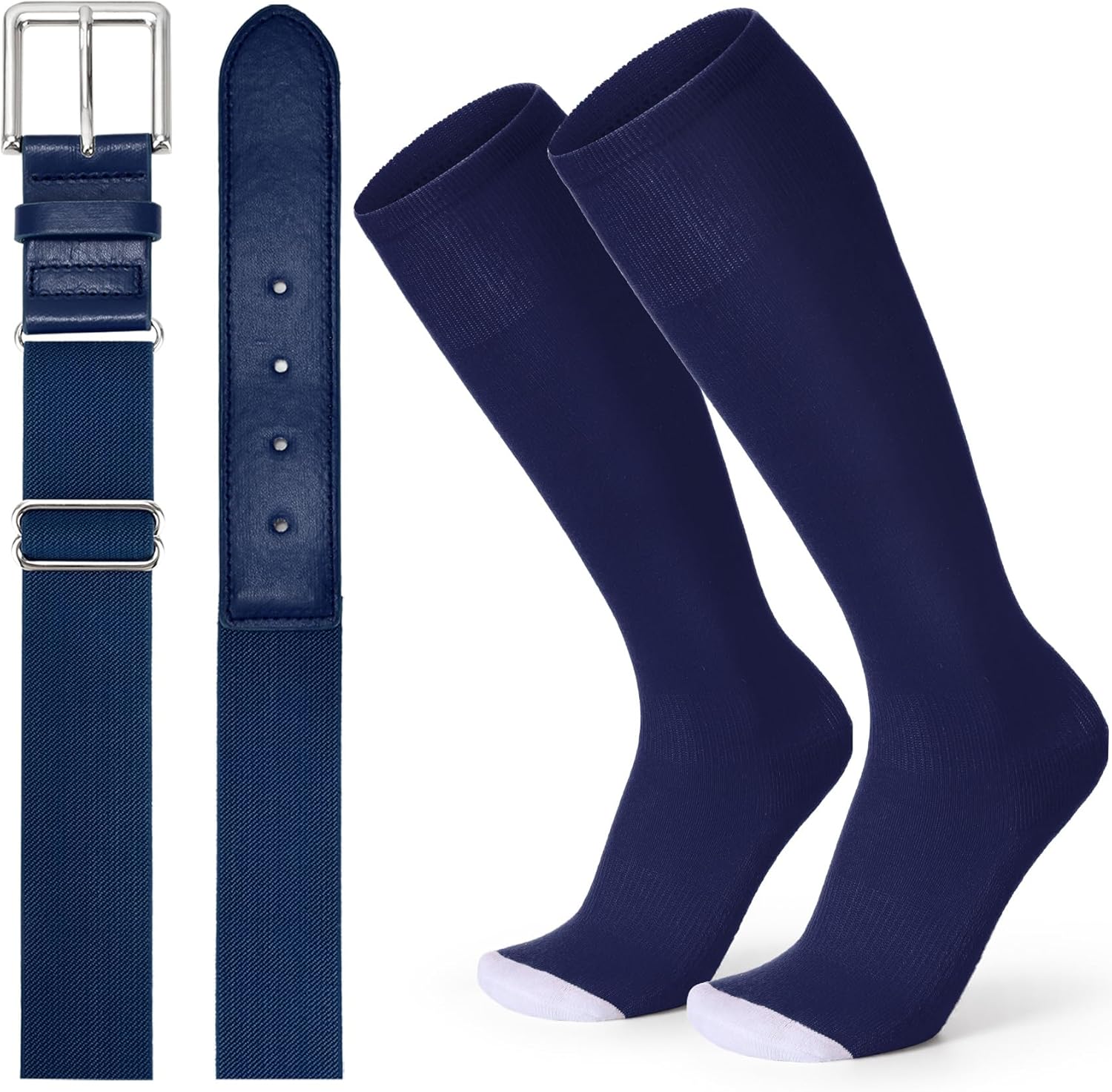 XZQTIVE Baseball Softball Socks and Baseball Softball Belt Combo Set Knee-High Soccer Socks for Kids Youth Adult