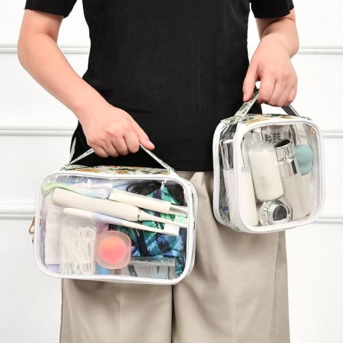 Miniatura 6 de Floral Flower Clear Toiletry Bag for Traveling,2 Pack Makeup Cosmetic Bag with Zipper,Travel Bag for Toiletries,Travel Essentials 21215275