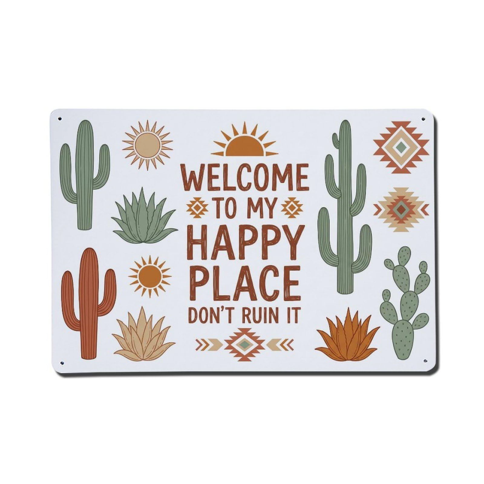 Cactus Desert Sunroom Humor Metal Tin Sign Plaque Wall Decor for Cafe, Club Bar, Office, Home Garden Metal Poster 8x12Inch