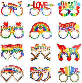 36 Pcs Rainbow Pride Party Set - Glasses, Headbands, Necklaces For LGBT Photo Booth, Pride Parade Supplies - View #10