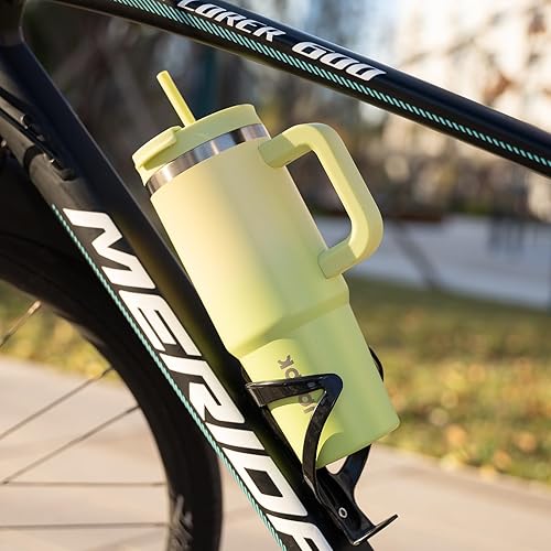 Miniatura 6 de BJPKPK - Vasos con aislamiento térmico, con asa y pajilla, vasos térmicos de acero inoxidable de 40 onzas con tapa, color laguna