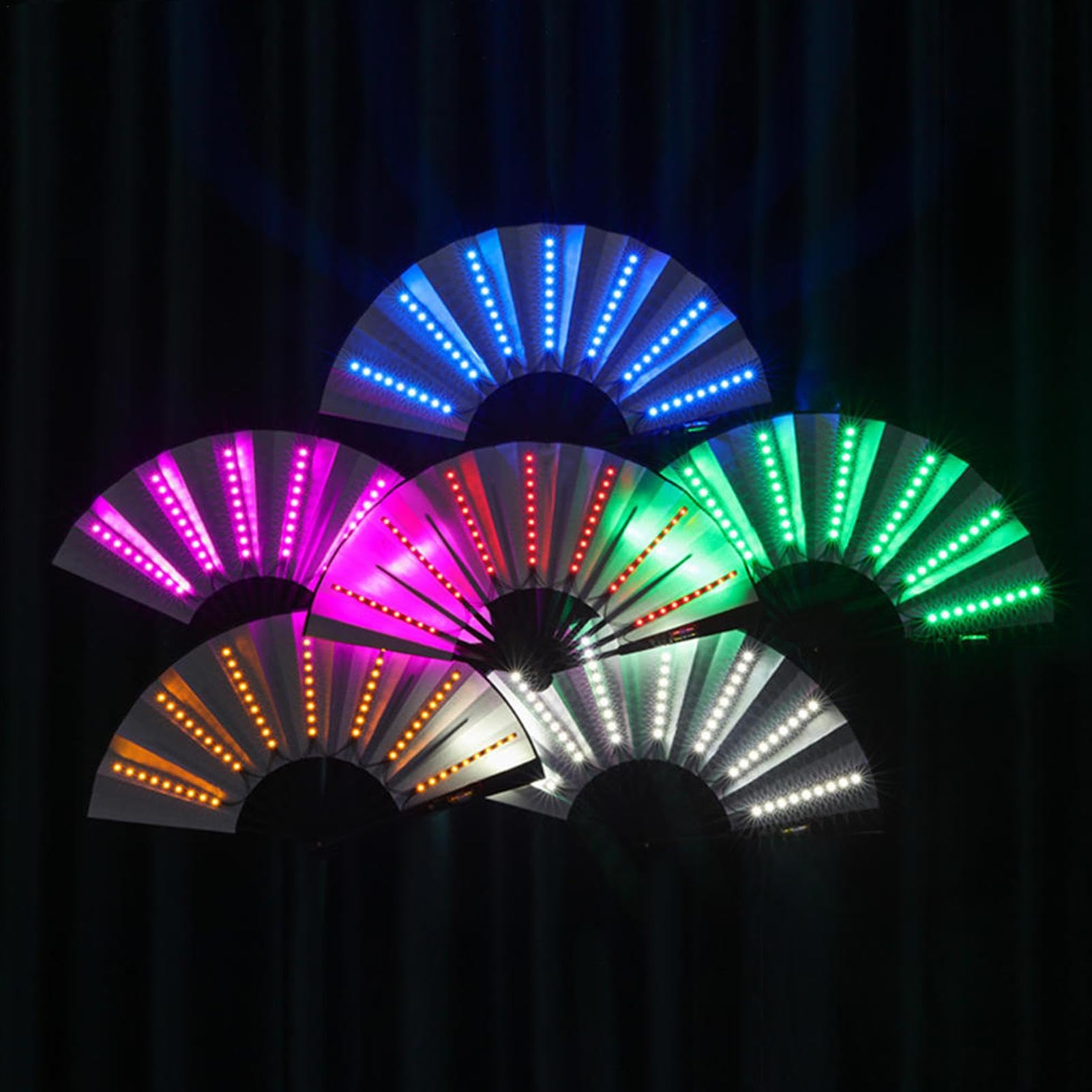 Ventilateur à main chinois lumineux accessoire de festival pliable pour danse et show