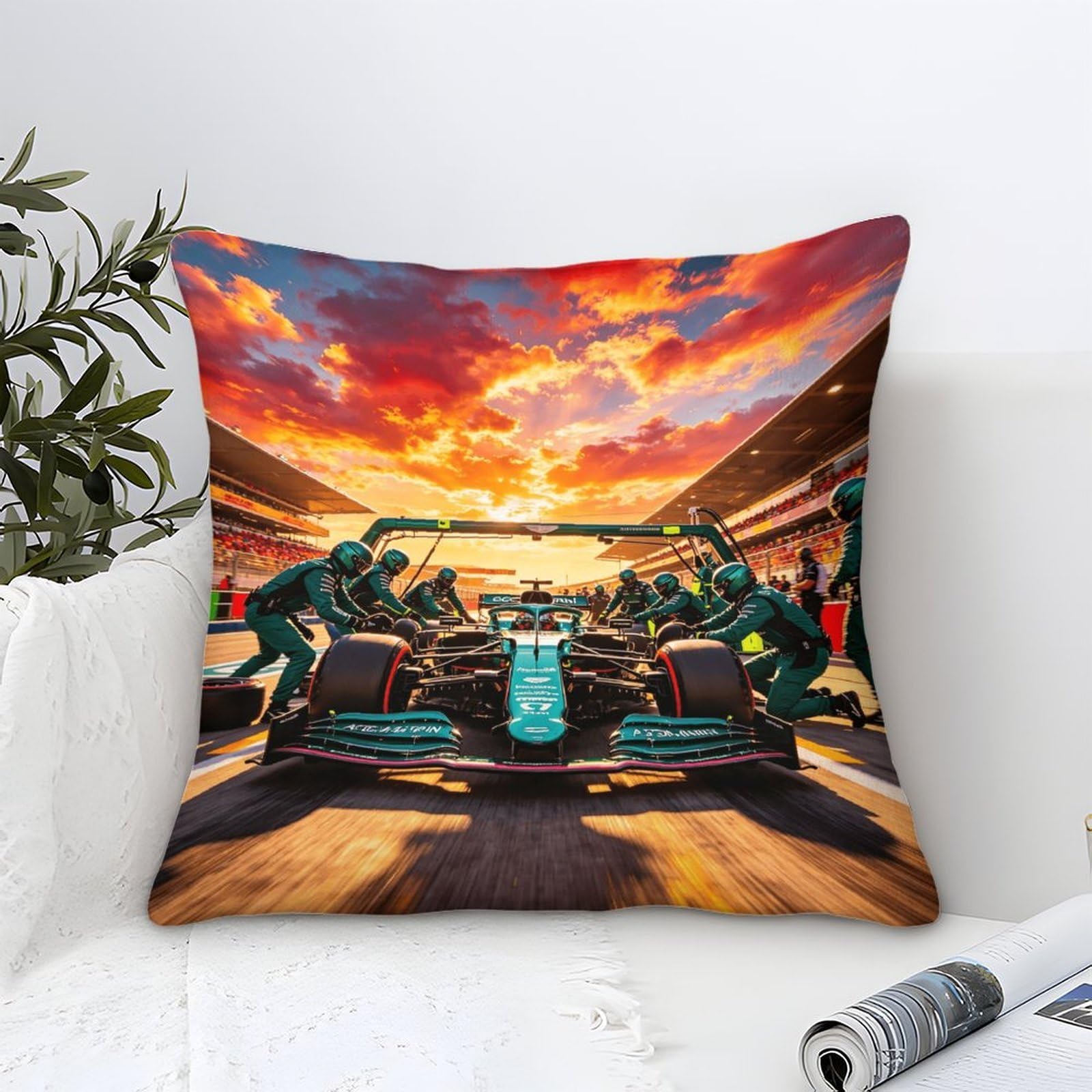 Dafufbw Formulaa Racing-1 Formulaa Racing Cushion Covers 40X40cm, Pit Stop Throw Double Printed Pillow Case Formulaa Racing Accent Pillow Covers