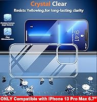 Vista 4 de SPIDERCASE Solo diseñada para iPhone 13 Pro Max, funda delgada para iPhone 13 Pro Max de 6.7 pulgadas, transparente Naranja