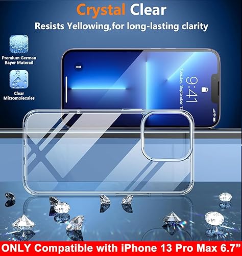 Miniatura 4 de SPIDERCASE Compatible con iPhone 13 Pro Max, [transparente no amarillento], funda delgada para teléfono solo para iPhone 13 Pro Max de 6.7 pulgadas,