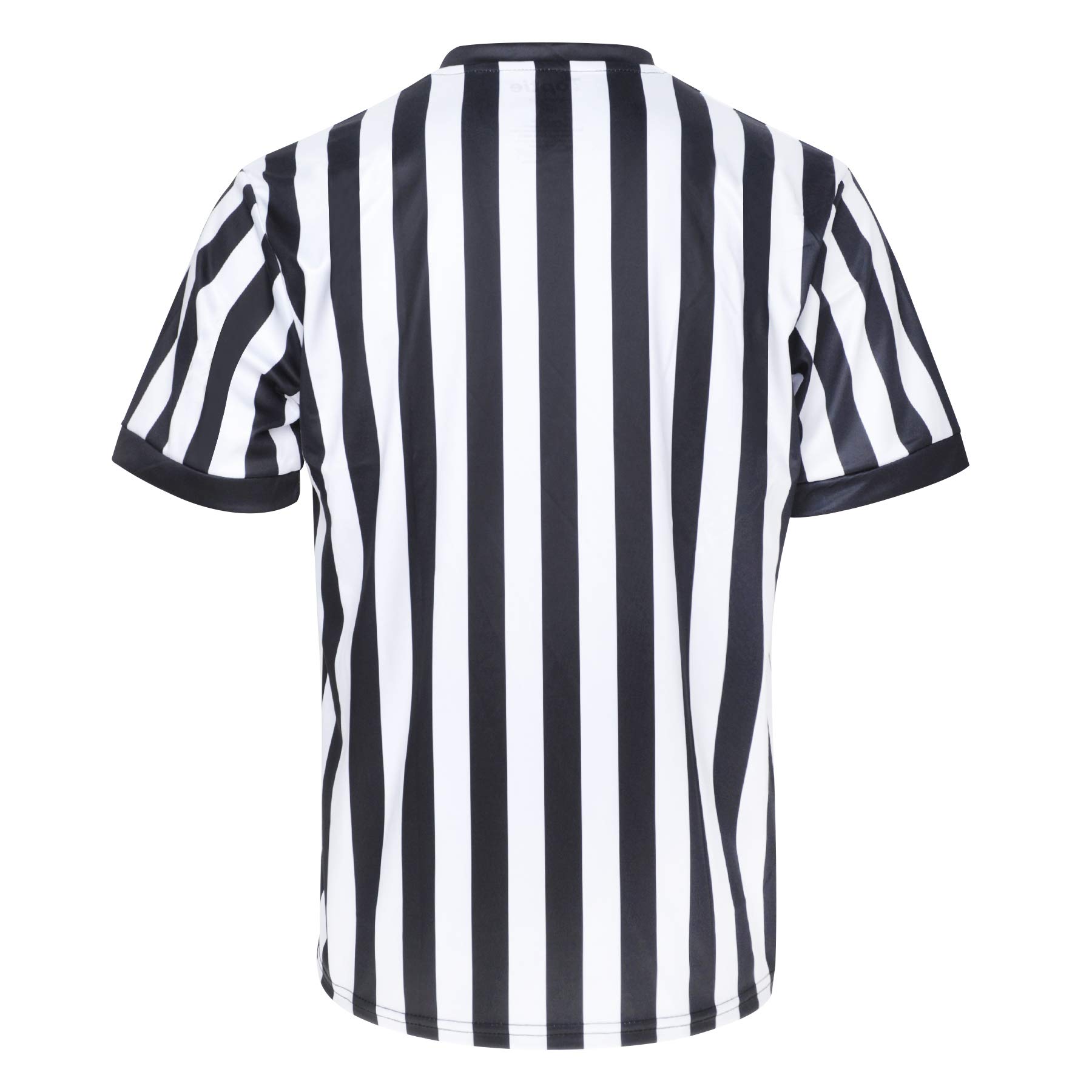 TopTie Camiseta de Árbitro Hombre Cuello de Pico Rayas Clásicas Blanco y Negro