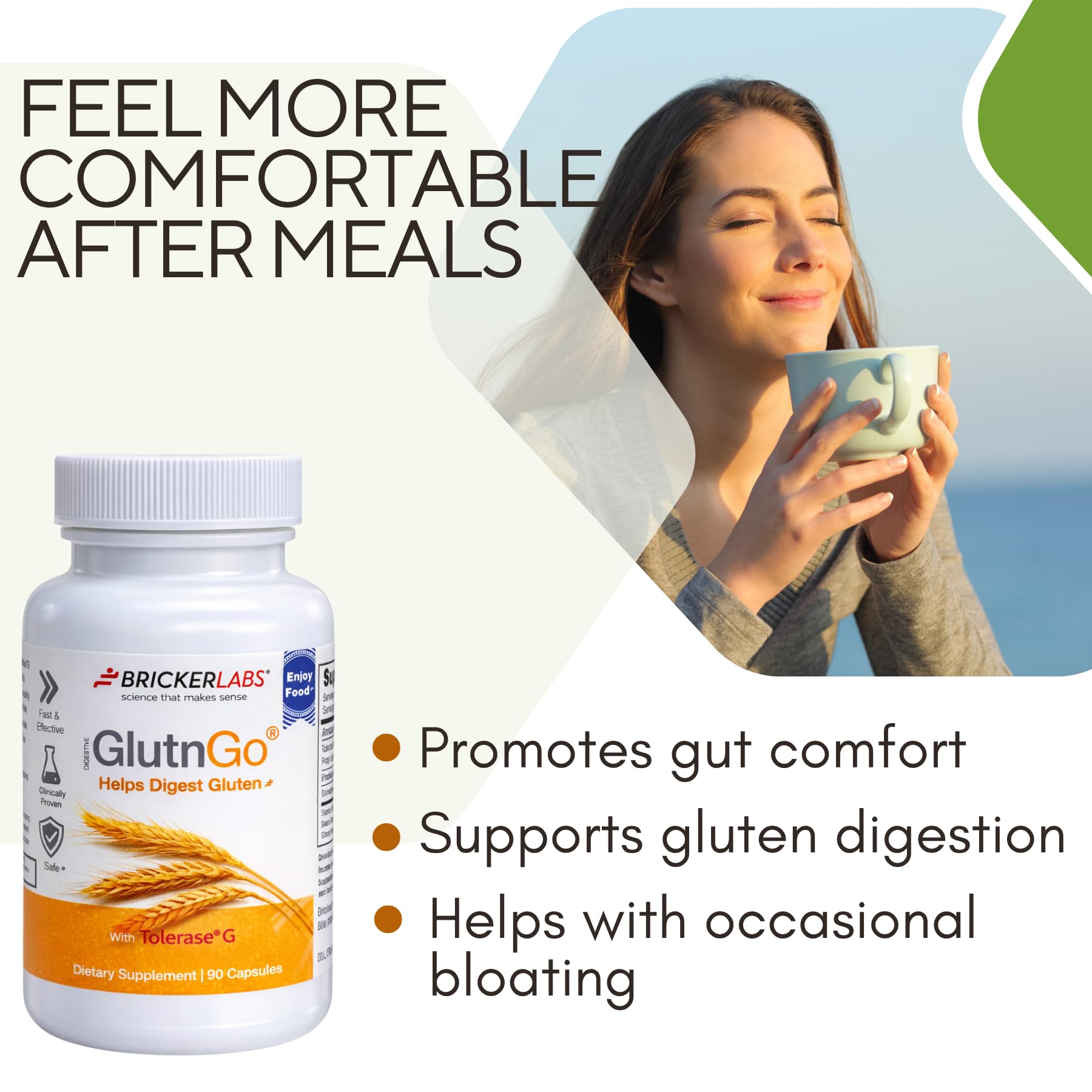 Bricker Labs GlutnGo Gluten Digestive Enzyme with Tolerase G 100mg – Supports Gluten Digestion & Digestive Comfort, 90 Capsules — Amazon image 7