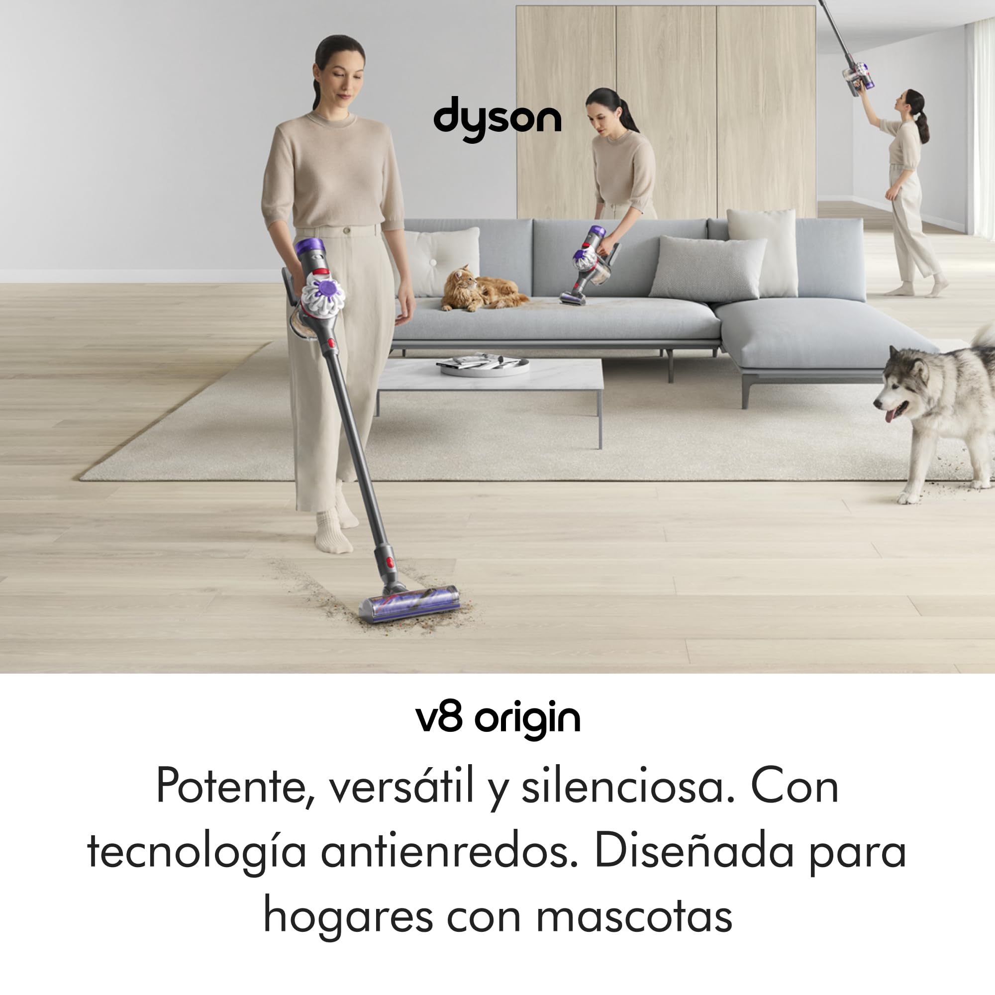 Dyson V8 Origin Aspiradora Sin Cable, 130 AW, hasta 40 min de autonomía, Cepillo Motorbar Anti-enredos, aspiradora de Mano y Suelo 2026