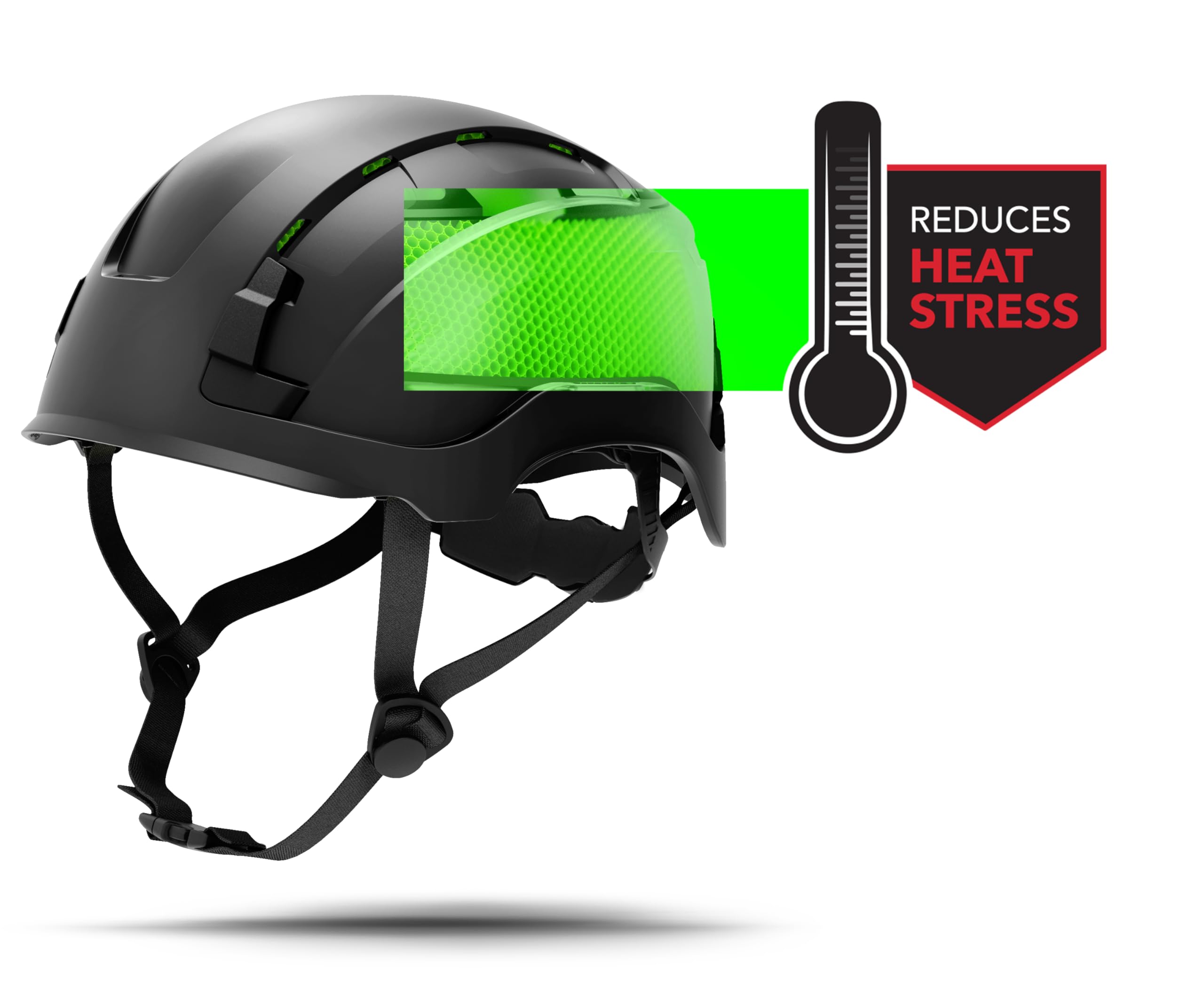 GE Casco de seguridad de diseño patentado ventilado, sin espuma EPS, tecnología de absorción de impactos de 360 grados, reduce el estrés por calor, casco duro con acolchado de espuma viscoelástica,