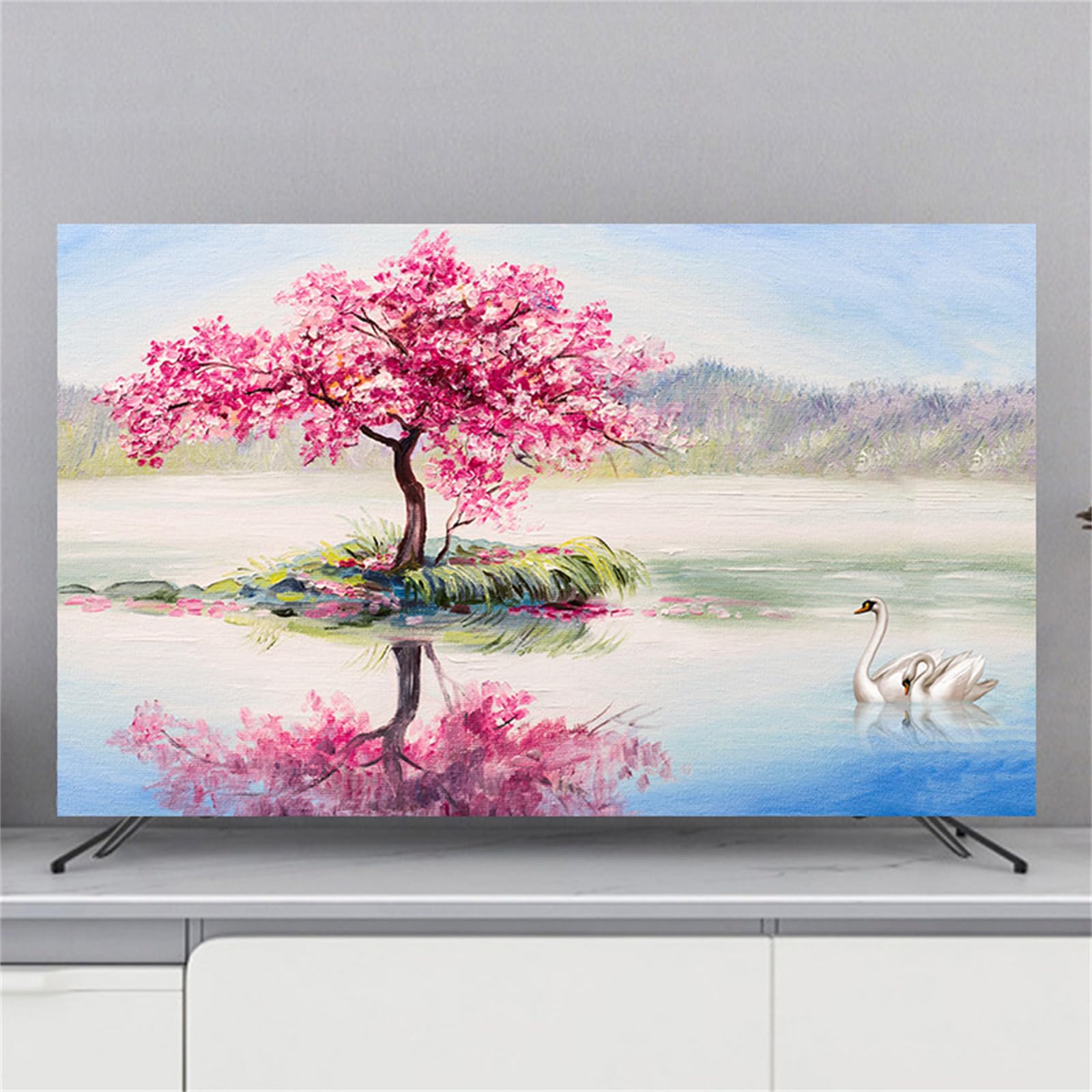 Copertura Antipolvere per TV Universale Tessuto Elastico 32-80 Pollici 46-48 Pollici Rosa