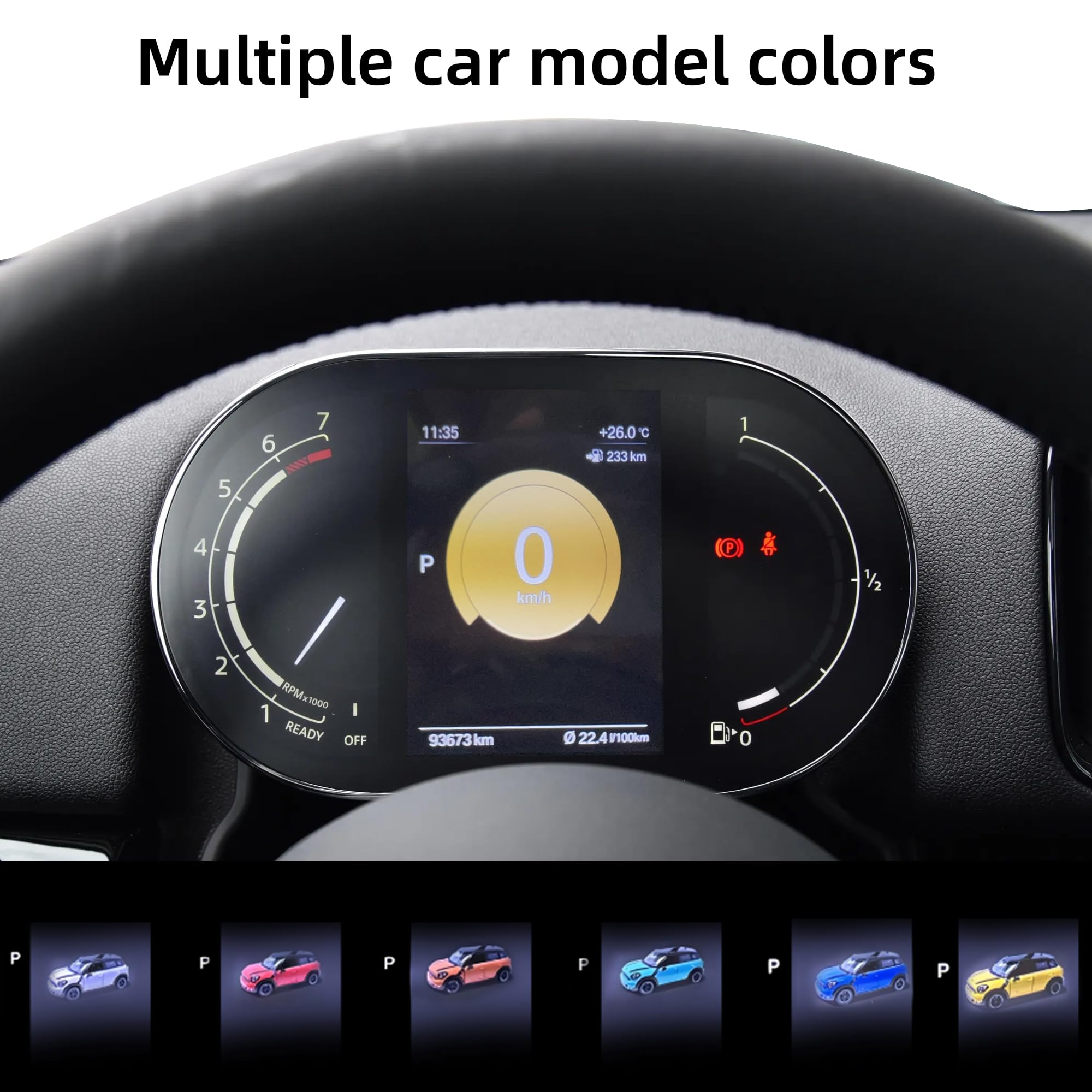 Cuadro de Instrumentos Digital LCD de 5,5 Pulgadas Panel de Control Velocímetro Tacómetro Indicador Compatible con BMW MINI F54 F55 F56 F57 F60 (Sin HUD)
