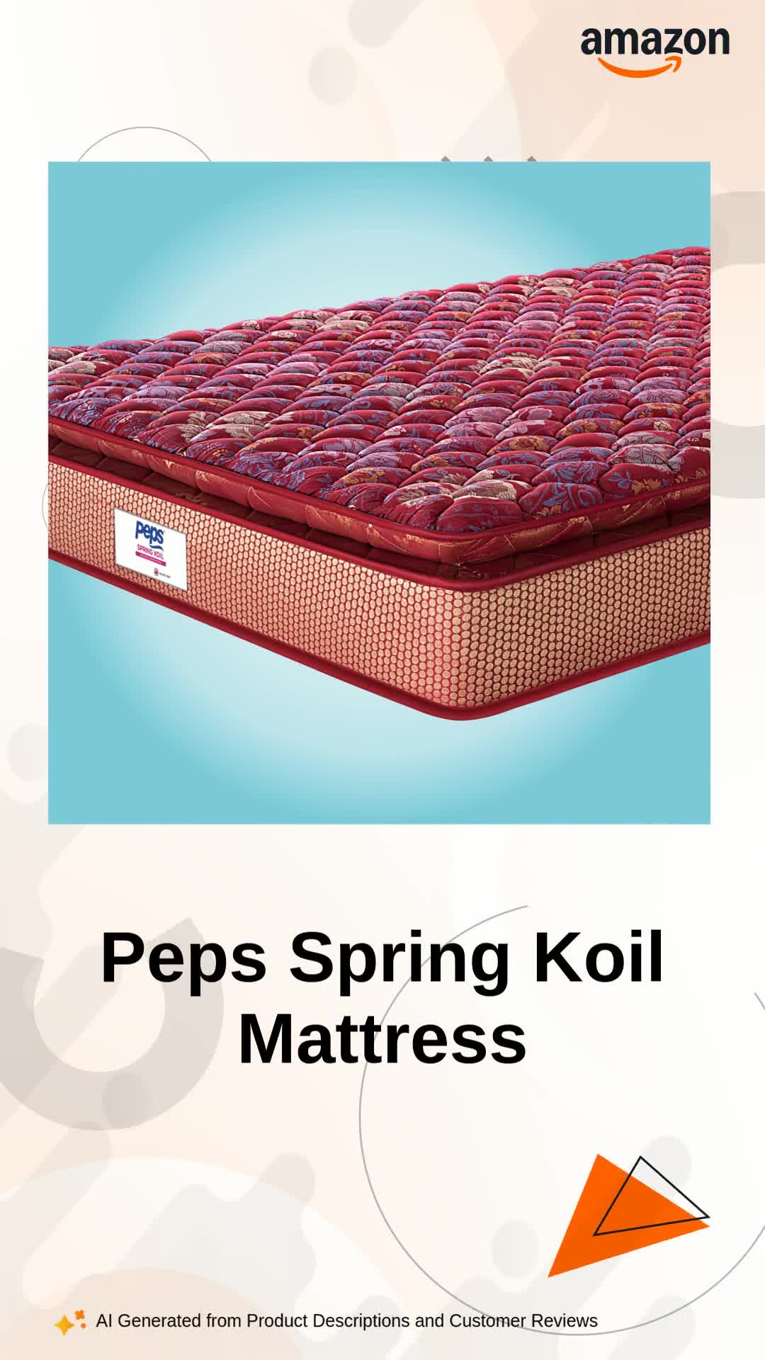peps Springkoil Cozy Pillow Top 6 Inch Orthopedic Bonnell Spring