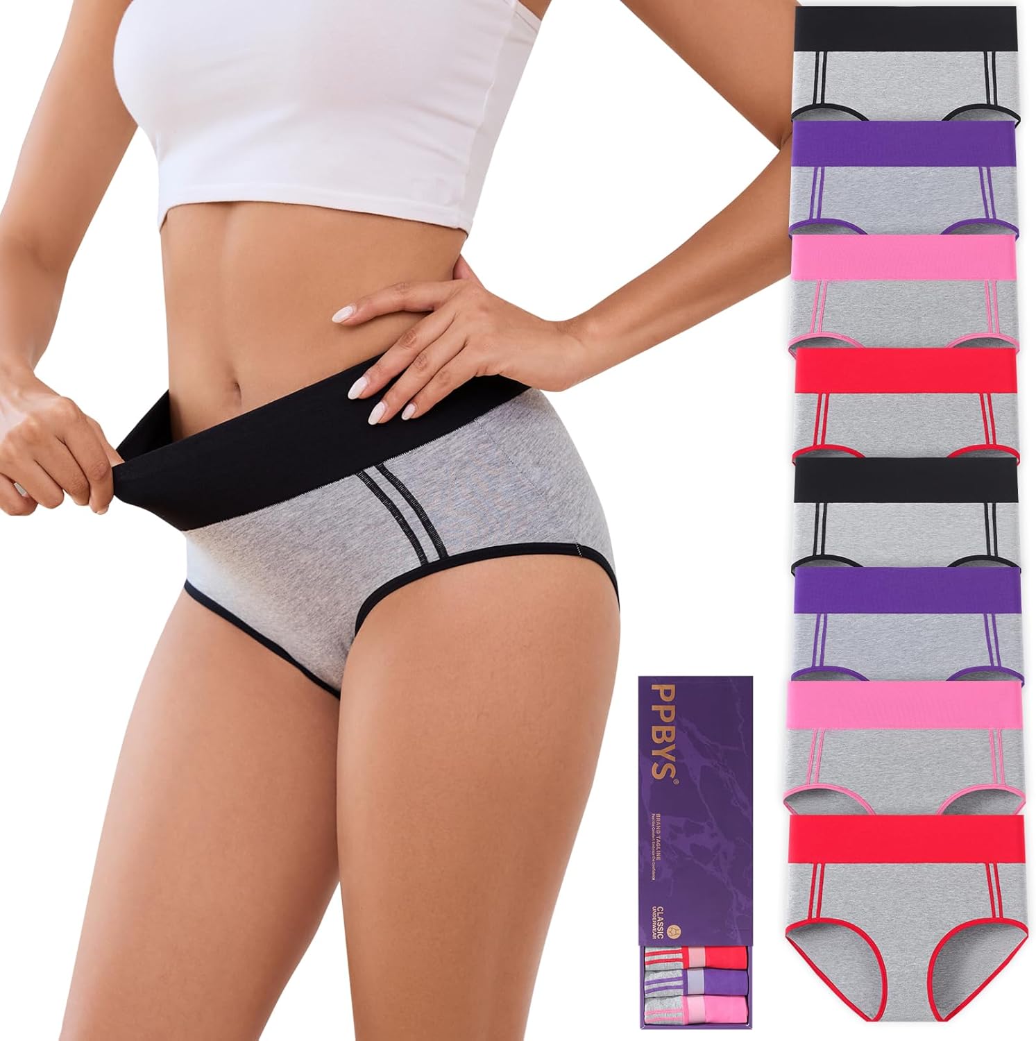Womens High Waisted Tummy Control Underwear C Section Underwear Soft Cotton Panties Full Coverage Briefs