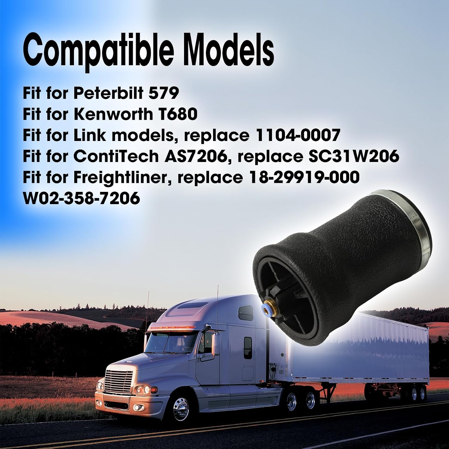 2 Pcs Cab Sleeper Air Spring Bags Fit for Freightliner ContiTech Trucks