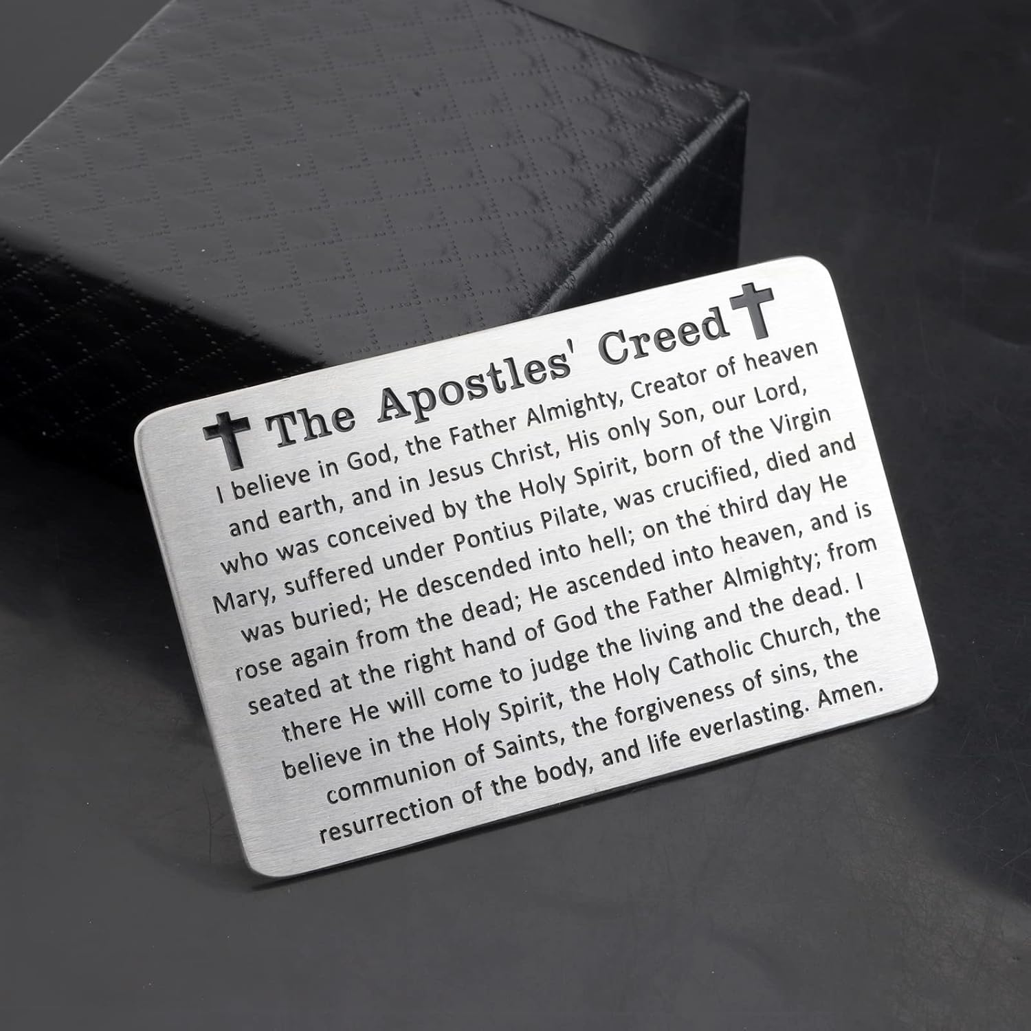 Gzrlyf The Apostles Creed Wallet Card I Believe in God Christian Engraved Wallet Insert Christian Prayer Gifts Religious Gift(Apostles Creed Wallet Card) - Image 3