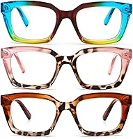 Vista 39 de DXYXYO Reading Glasses 0.50 Women Blue Light Blocking Men Square Computer Readers 3 Pack Fashion Oprah