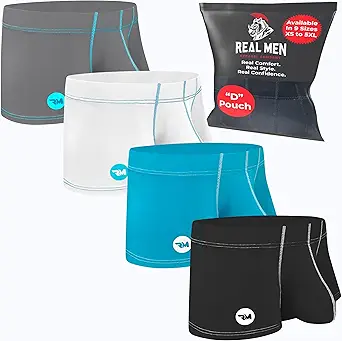 Real Men Bulge Enhancing Pouch Underwear for Men  1 or 3 Pack Set - Modal Boxer Briefs with Size D Pouch