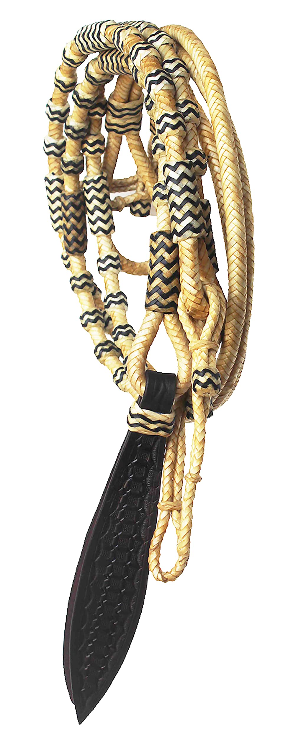 PRORIDER Horse Braided Natural Rawhide Leather Rommel Romel Romal Reins Tack 6654