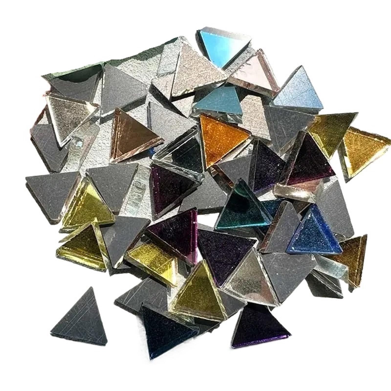 Mtadsbkfp Mix Ed Colour Stained Glass Mosaic Tiles, Ceramic Mosaic Tiles Triangle Mirror Diy Arts Crafts Multicolor 100G(Mix)