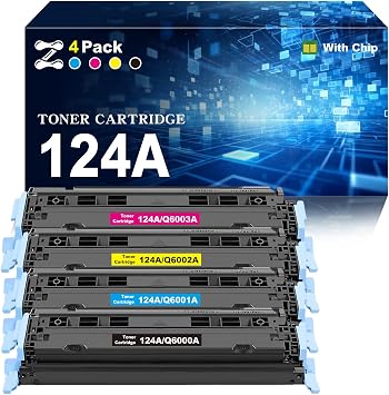 124A Toner Cartridges Compatible for HP 124A Q6000A Q6001A Q6003A Q6002A Toner Cartridge Work for HP Laserjet 1600 2600 2600n 2605dn 2605dtn CM1015 CM1017 Printers