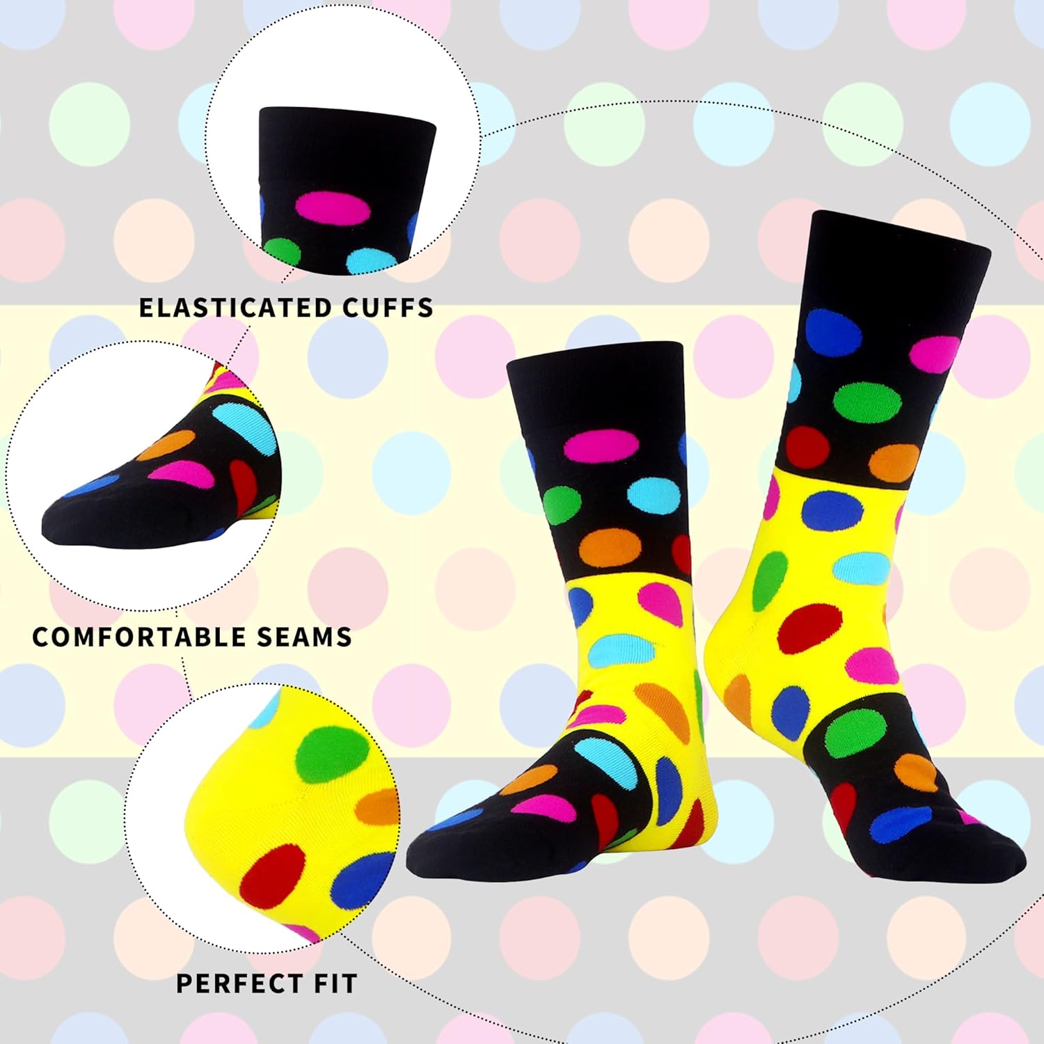 WeciBor Women's Funny Colorful Novelty Pattern Cotton Crew Socks Funky Gifts for Mum - Image 3