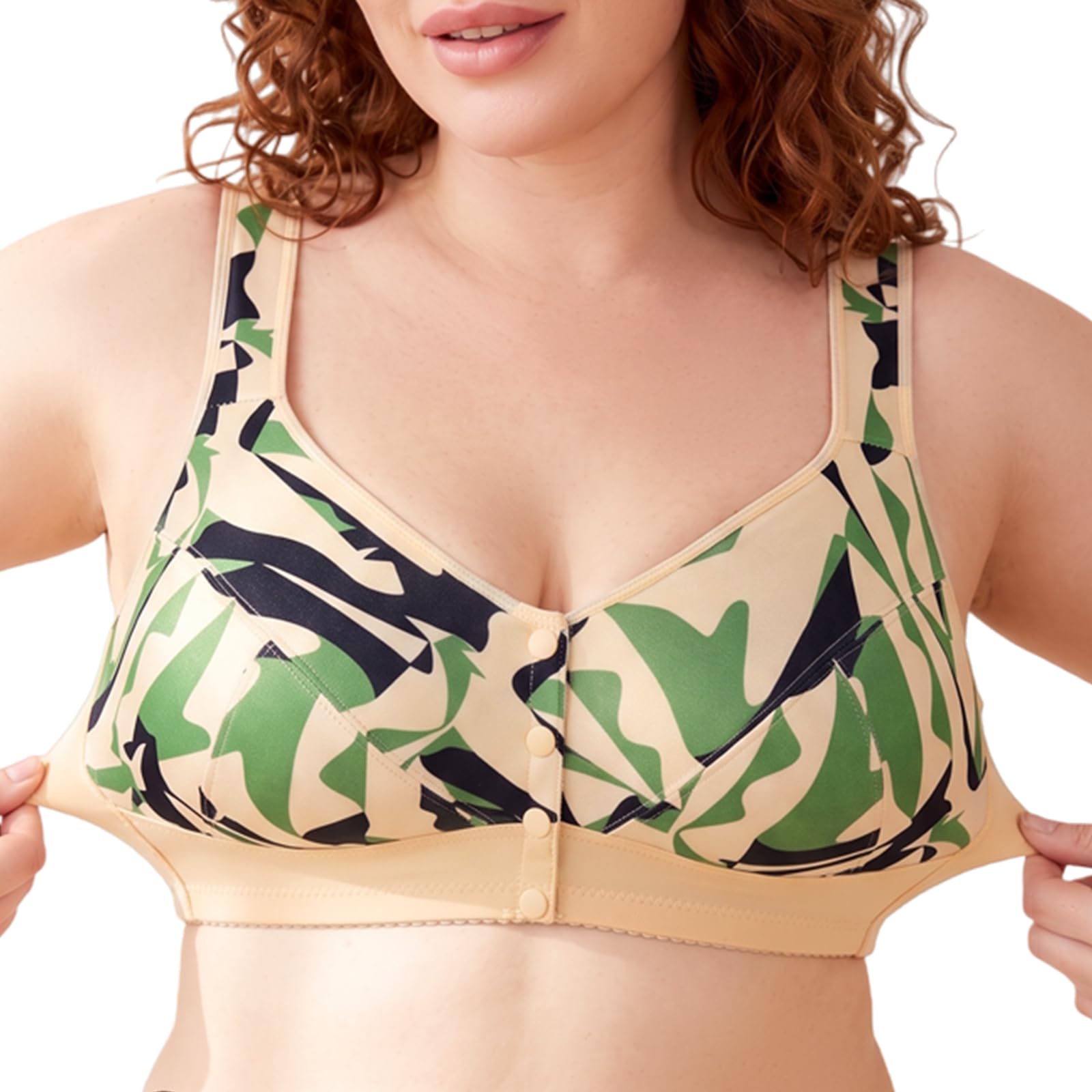 Reggiseno Donna Senza Ferretto Pacco da 4 Reggiseni con Chiusura Davanti E Spalline Larghe Taglie Forti Curvy Bralette Morbido Comodo Minimizer per Seno Grande E Cadente