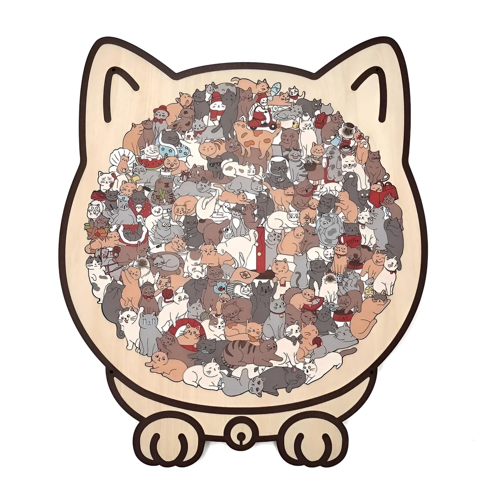 Amazon | [lalarimi]ジグソーパズル 猫 パズル 135ピース 猫型木製