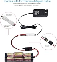 Vista 2 de melasta Cargador de batería de coche RC de 7.2V 9.6V 8.4V + 7.2V 1600mAh 6 celdas 2/3A Flat NiMH Batería Compatible con Tracxas 1/16 RC Cars