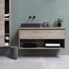 5 Pieces Grey Bathroom Accessories Set, Modern Bathroom Sets Organizer include Bathroom Bin and Toilet Brush Set, Soap Dispenser and Toothbrush Holder Set, Vanity Tray (Grey)