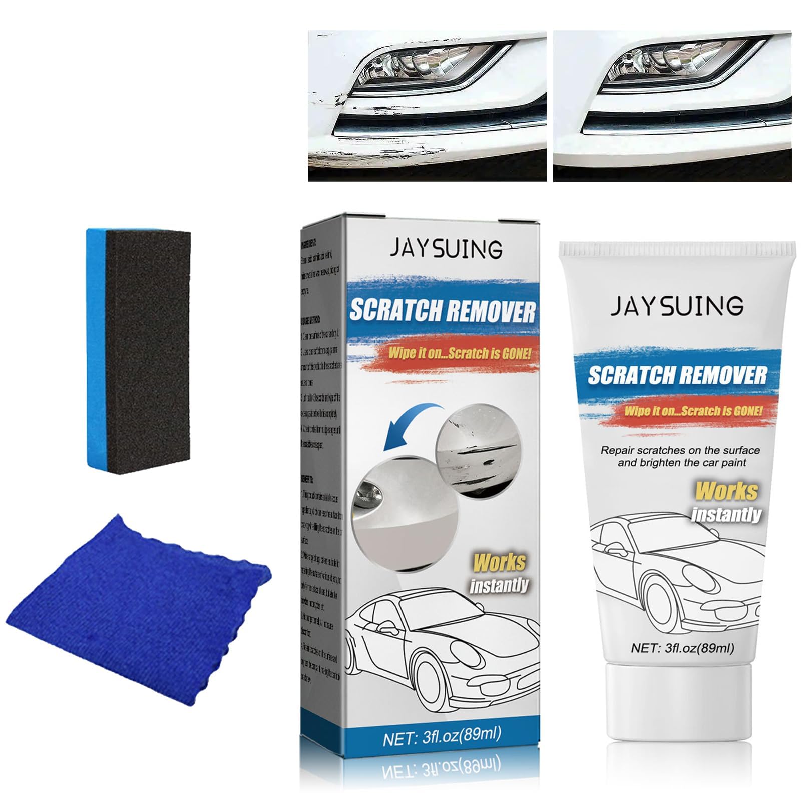 Car Scratch Remover Kit, 2 Pcs Remover Cream, Magic Car-Scratchs Repair Kit, Repair Paste, Scratches Removal Paste for Repairing