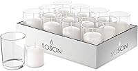 Vista 9 de Simply Soson Velas votivas a granel, 24 velas azules sin perfume, 10 horas de tiempo de combustión, perfectas para bodas, cumpleaños y decoración