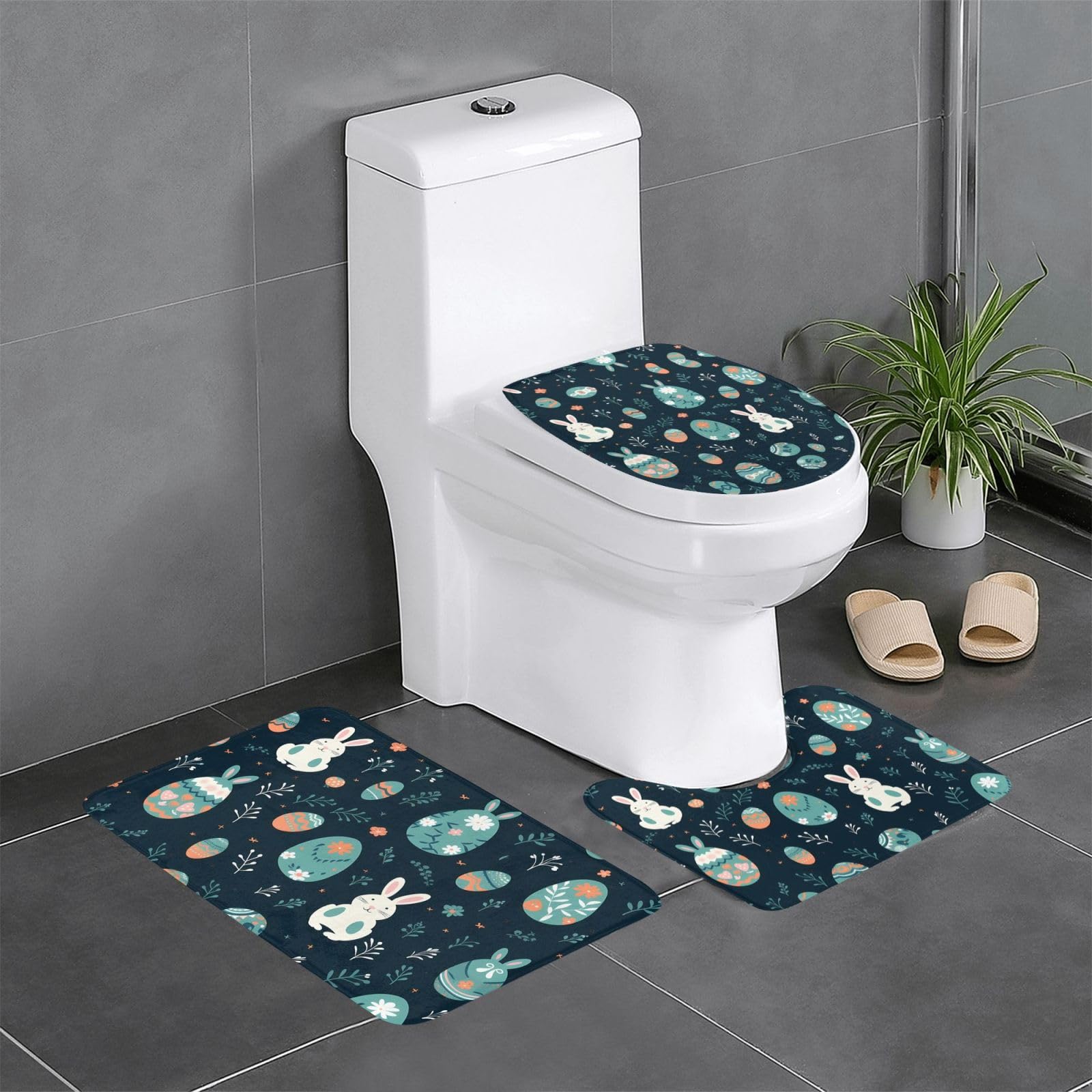 Tapis de salle de bain lavable et antidérapant de 61 cm pour sécuriser le sol des toilettes