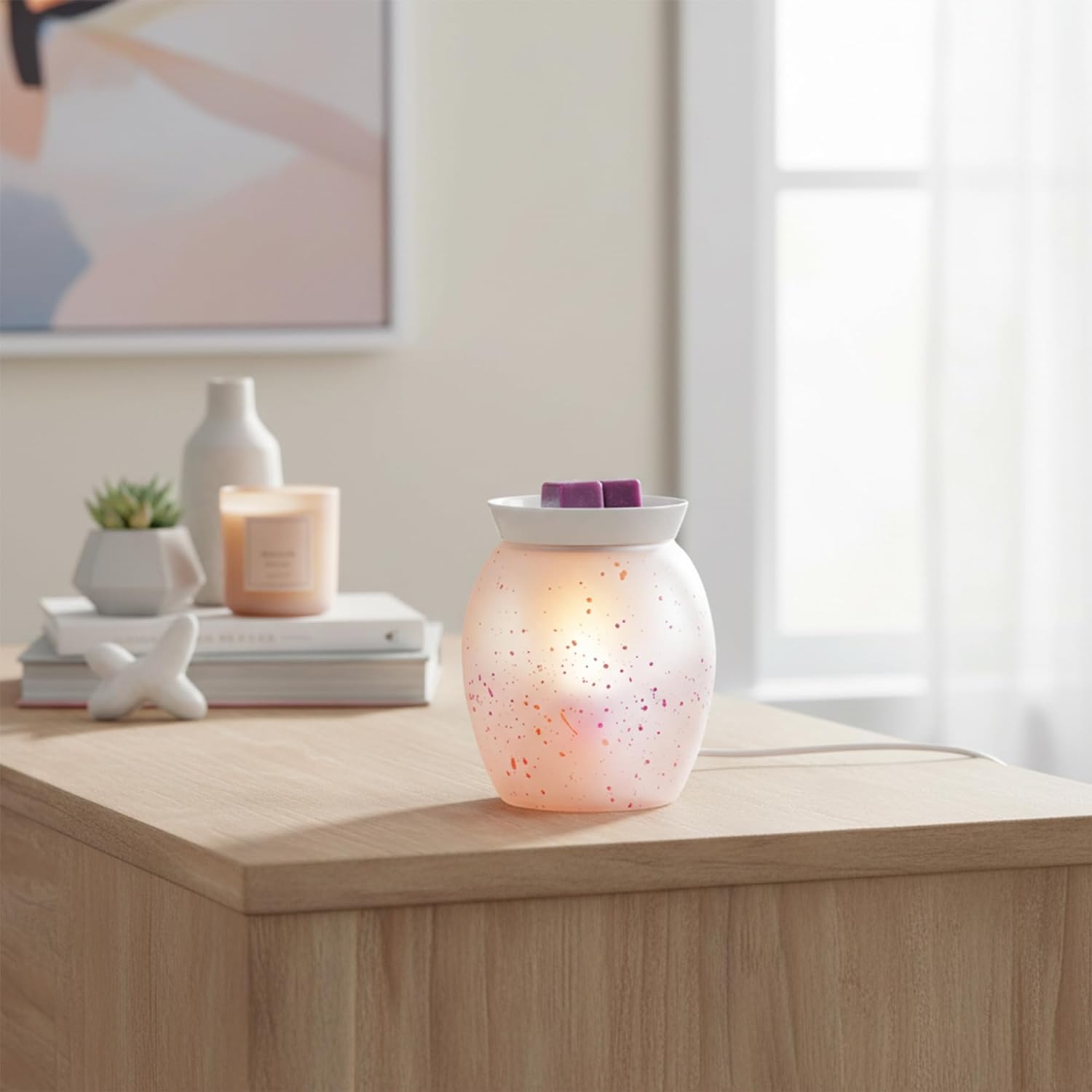 Scentsationals Modern Wax Melt Warmer, for Scented Wax Melts - Trudy - Contemporary Fragrance Warmer for Cubes and Tarts