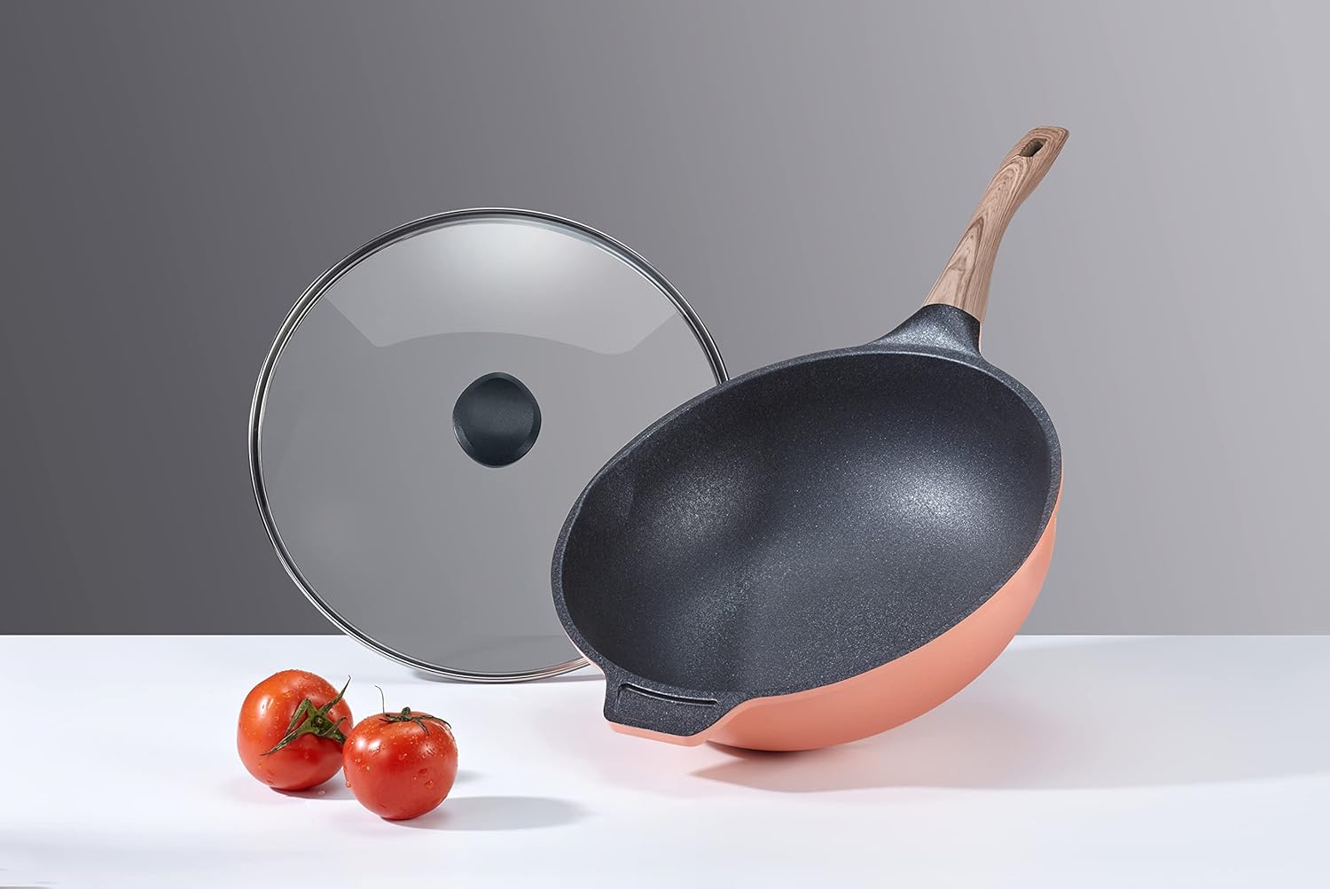 Concord Wok antiadherente de 13 pulgadas, color Rubor
