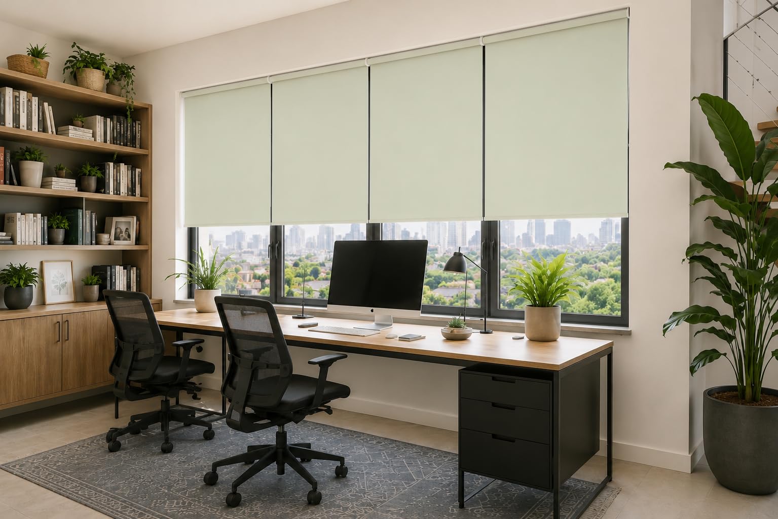 Estoralis | Dracarys | Store Enrouleur Moderne | Tissu occultant | Couleur Vert Clair | 150 x 235 cm (Largeur/Hauteur) Taille du Tissu 147 x 230 cm | Stores pour fenêtres et Portes
