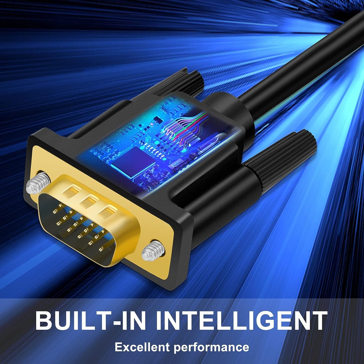 SHULIANCABLE Cavo da HDMI a VGA, Cavo adattatore HDMI a VGA Placcato in Oro, Compatibile con Computer, Desktop, Laptop, PC, Monitor, Proiettore, HDTV (1M)