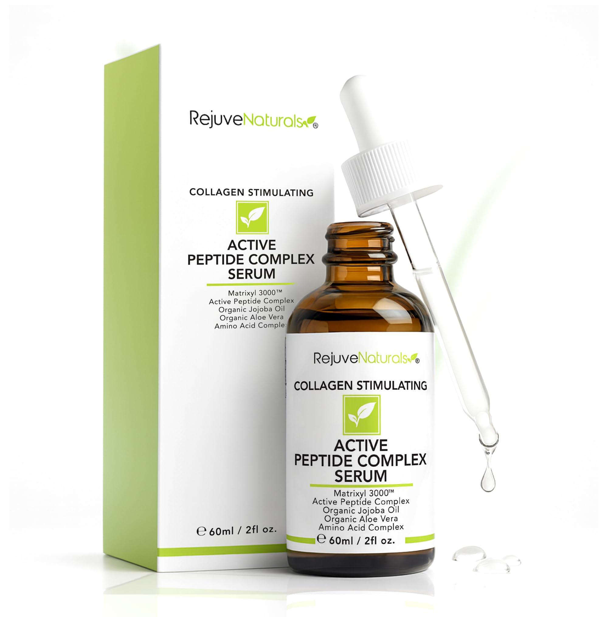 Peptide Complex Serum with Matrixyl 3000 (2 oz, Double-Sized) Minimizes Look of Fine Lines & Deep Wrinkles, Crow's Feet, Crepey Skin. Lightweight Anti Aging Moisturizer for Face & Neck