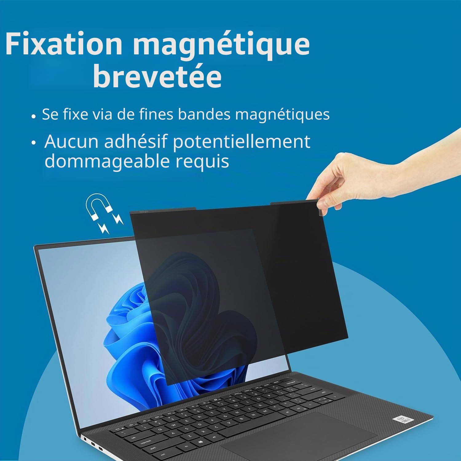 Kensington filtre de confidentialité magnétique MagPro pour écran 14'' (16:10), anti-reflets, anti lumière bleue, compatible avec les PC portables Lenovo ThinkPad, HP, Dell, K55254WW