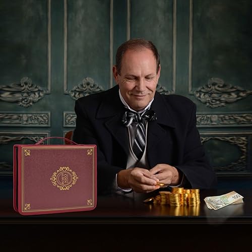 Vista 37 de 12 hojas de páginas de colección de monedas, página de bolsillo para monedas con 240 bolsillos, fundas para carpetas de monedas con 9 agujeros