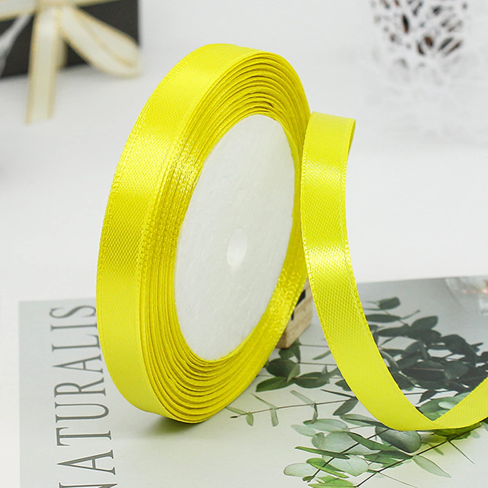 Dwustronna satynowa wstążka 10 mm - 44 m jesienne pakowanie prezentów, prezenty parowe, baby shower, kwiatowe aranżacje, artykuły rzemieślnicze, upominki i ozdoby