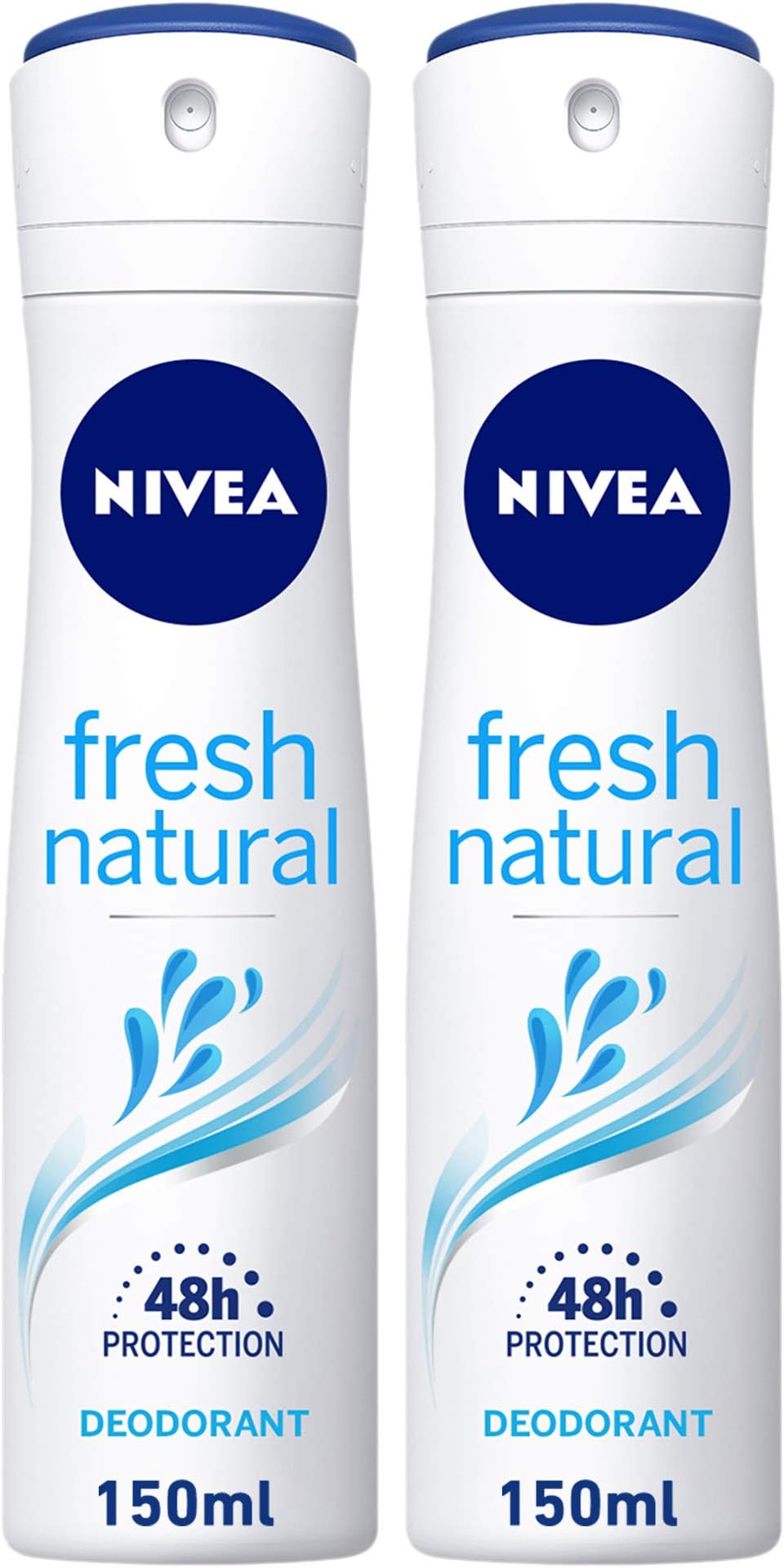 Deodorant Spray for Women, Fresh Natural Ocean Extracts, 2x150ml