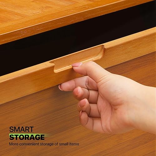 Miniatura 6 de Magshion Armario de almacenamiento de zapatos de bambú con puertas abatibles, organizador de zapatos de 7 niveles para entrada, pasillo, sala de