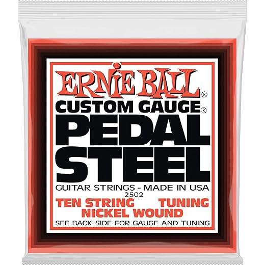 Ernie Ball Pedal Steel E9 Tuning Nickel Wound Guitar Strings, Gauge (P02502)