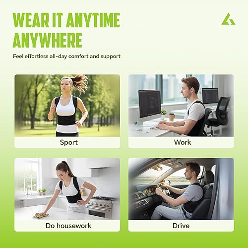Miniatura 6 de Corrector de postura de espalda para mujeres y hombres, correas de apoyo de espalda completa, jorobado mejora la postura, alivio del dolor lumbar y