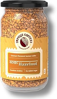 Impulse Coffees Nutkhat Hazelnut Instant Coffee Powder | Smooth Medium Roast Arabica with Toasty Rich Hazelnut Aroma & Creamy Aftertaste | Instant Café-Style Flavoured Coffee for Home & Office | 50Gms