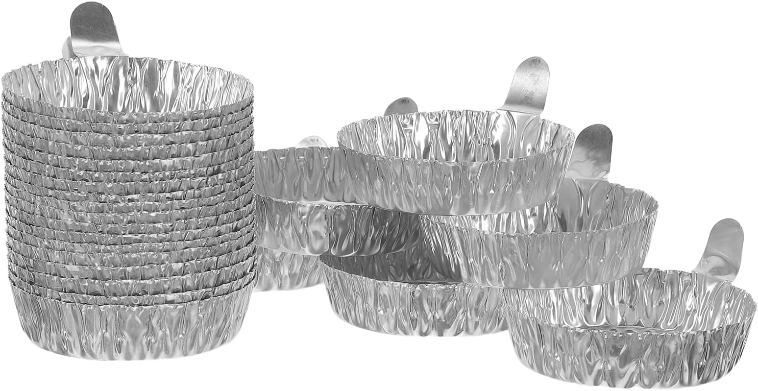 100pcs Disposable Aluminum Weighing Dishes 42ml (60x52x15mm) Lab Sample Plates for Powder and Liquid Measurement in Scientific and Industrial Use