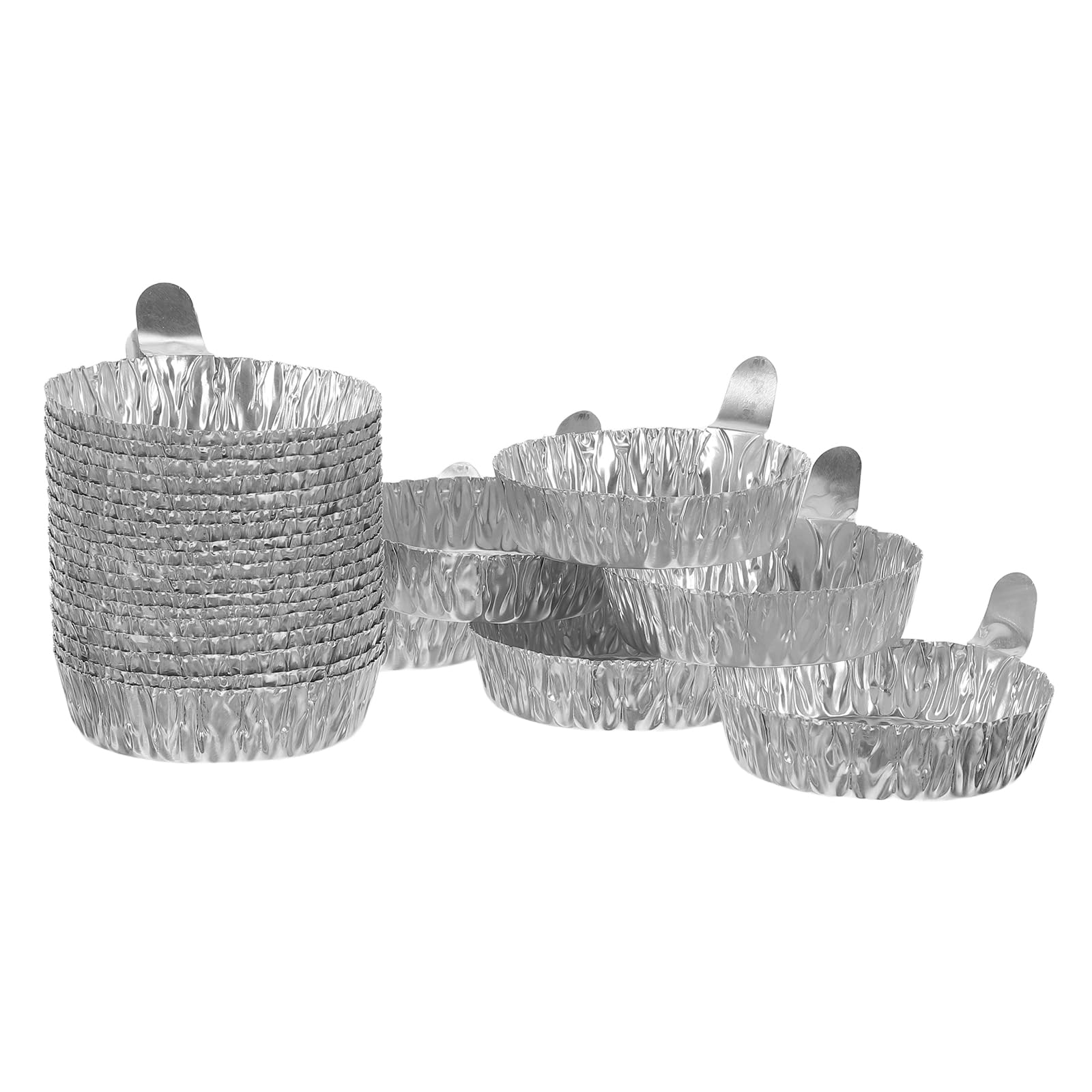 100pcs Disposable Aluminum Weighing Dishes 42ml (60x52x15mm) Lab Sample Plates for Powder and Liquid Measurement in Scientific and Industrial Use